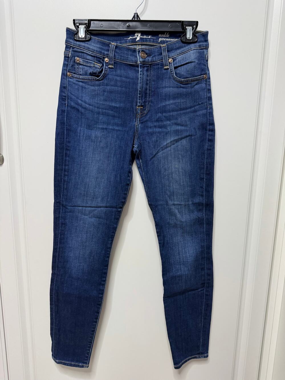 7 For All Mankind blue denim jeans size 27 ankle givenevere